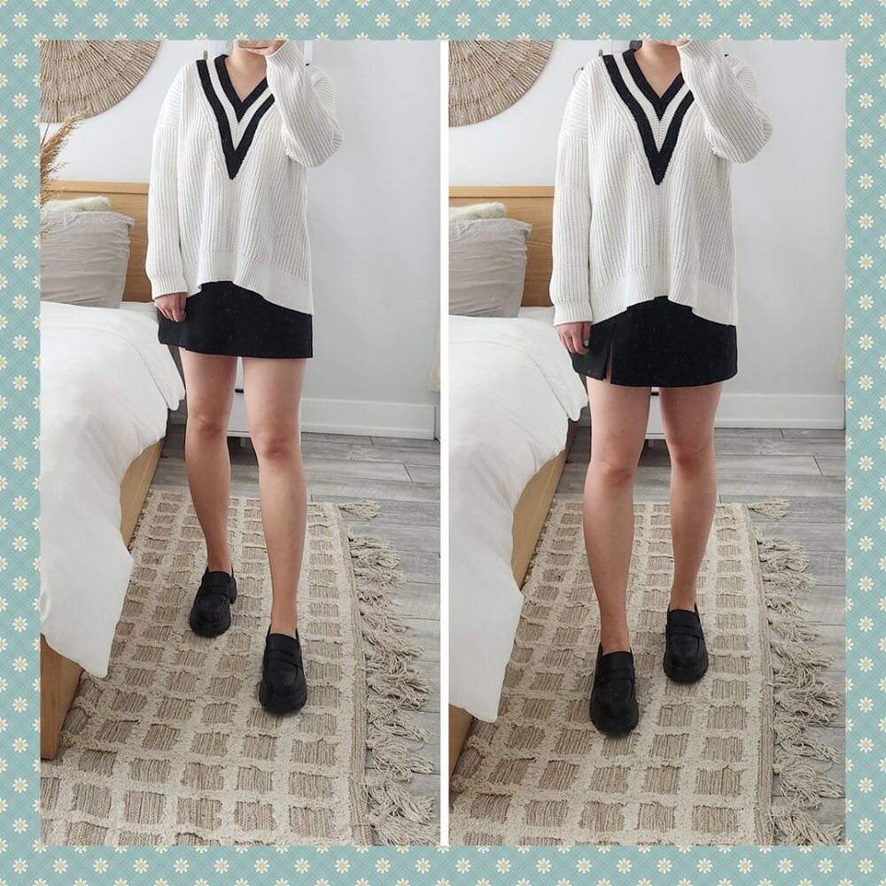 H&M Striped Knit Varsity Style Sweater